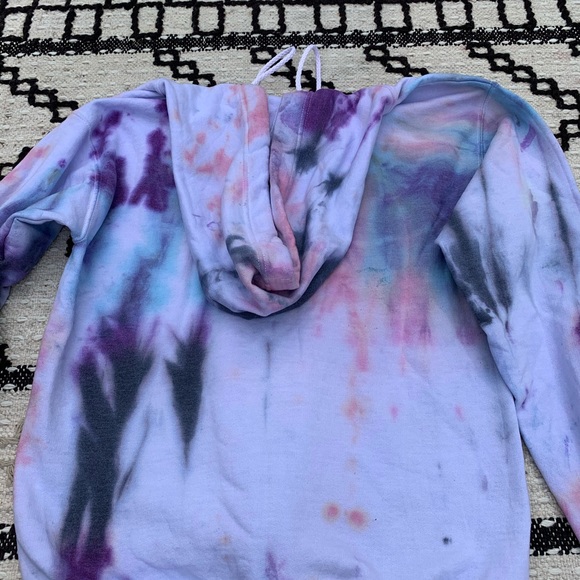 NWT multi tie dye l/s hooded zip-up sweatshirt - Picture 9 of 15